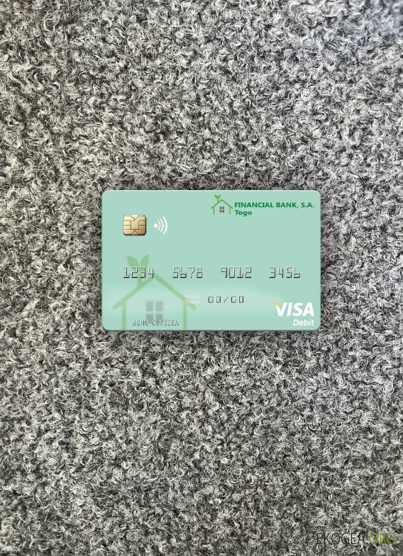 Carte de débit visa Banque Financière du Togo photolook , avant